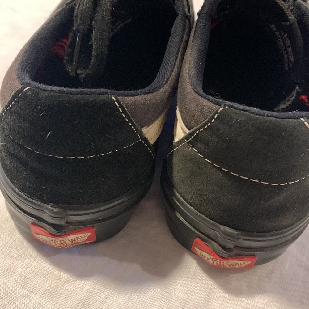 Vans Skate Popcush Old School Black and Cream Skateboarding Shoes Suede Upper - Picture 6 of 15